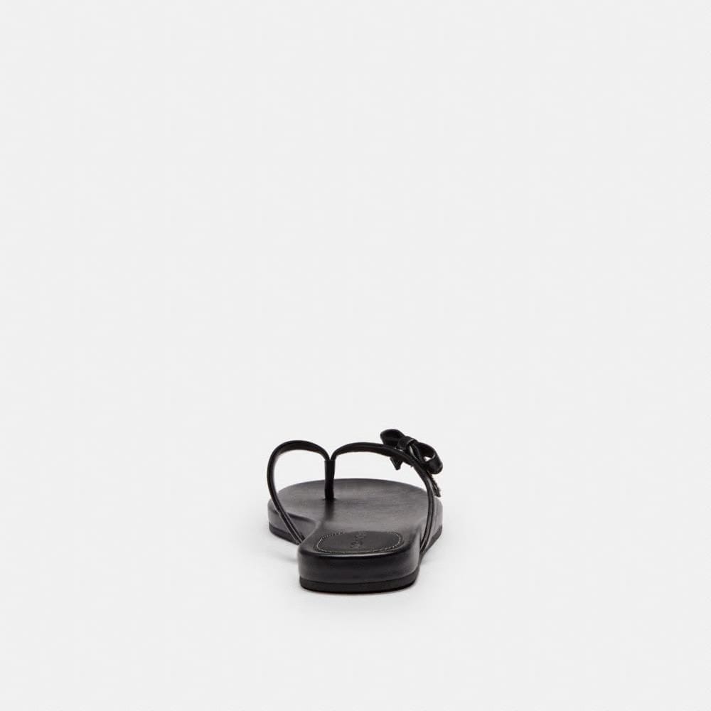 Women's Coach Bow Flip Flop Black