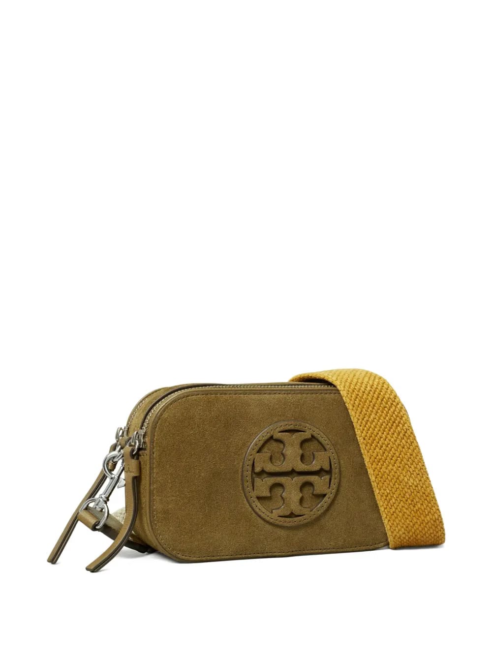 Miller logo-plaque suede crossbody mini bag