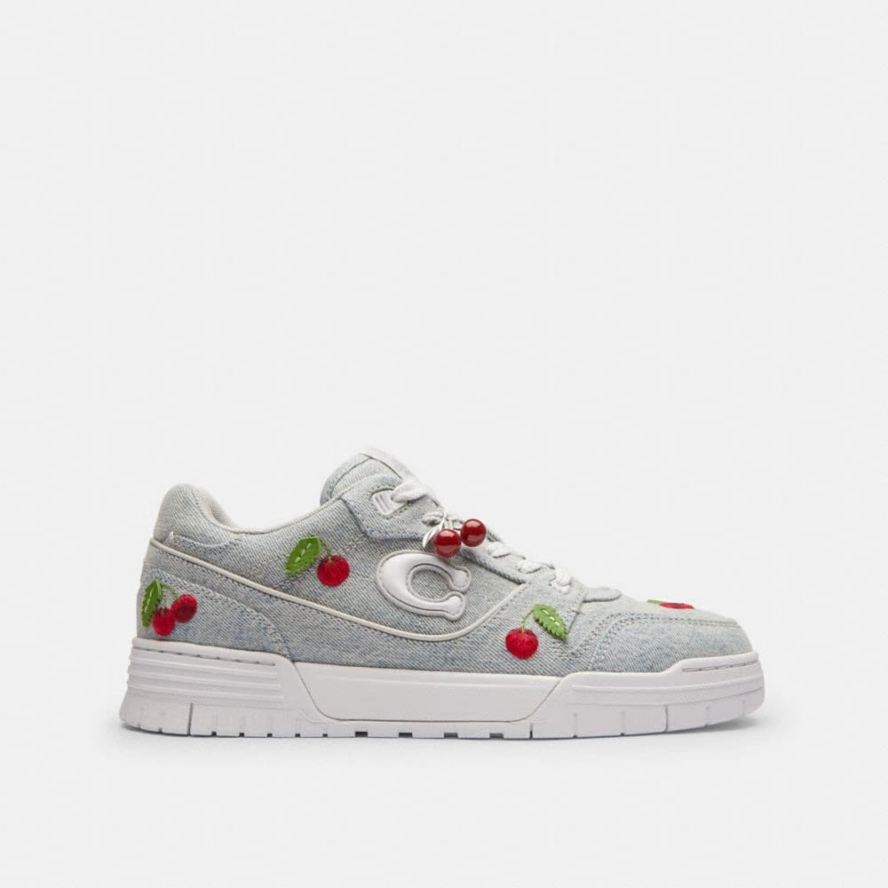Women's Coach Soho Sneaker With Cherries Denim Optic White