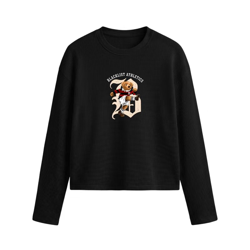Blacklist Bear Collective Waffle T-shirt Black