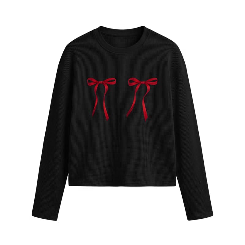 Blacklist Cherry Knot Waffle T-shirt Black