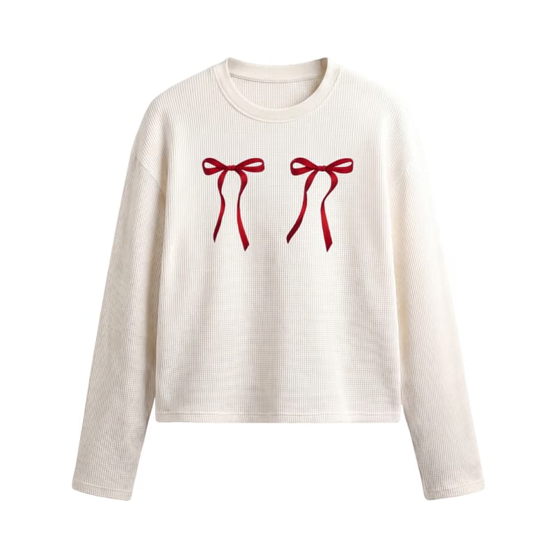 Blacklist Cherry Knot Waffle T-shirt Off White
