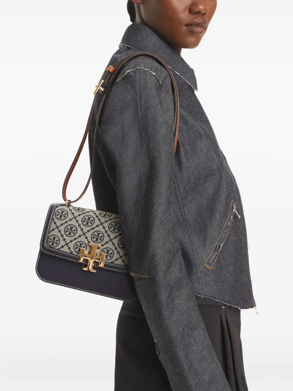 small Eleanor T-monogram canvas shoulder bag