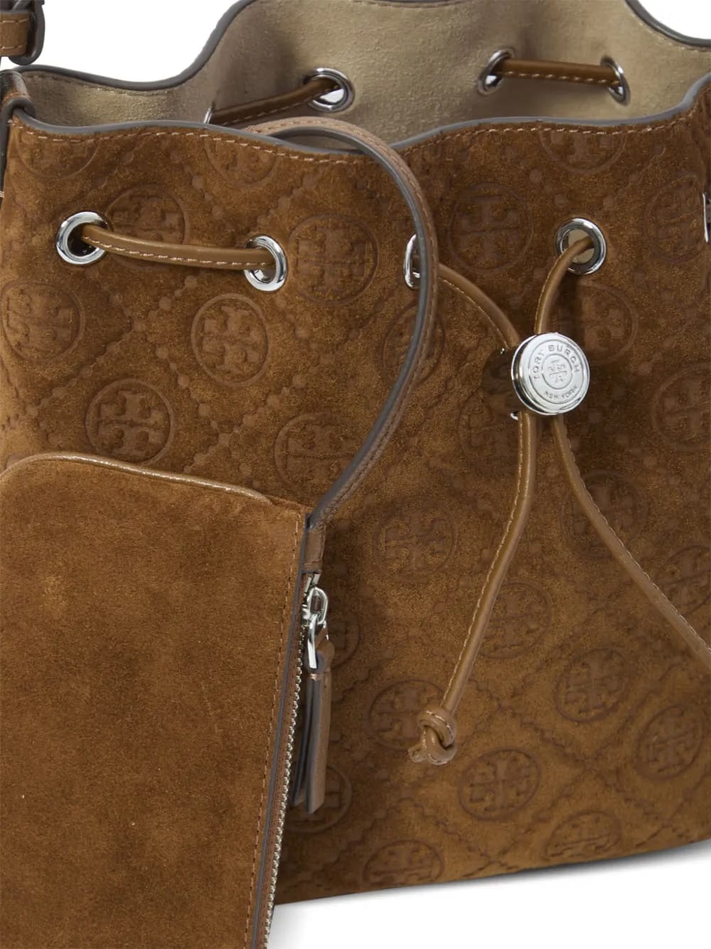 T Monogram suede bucket bag