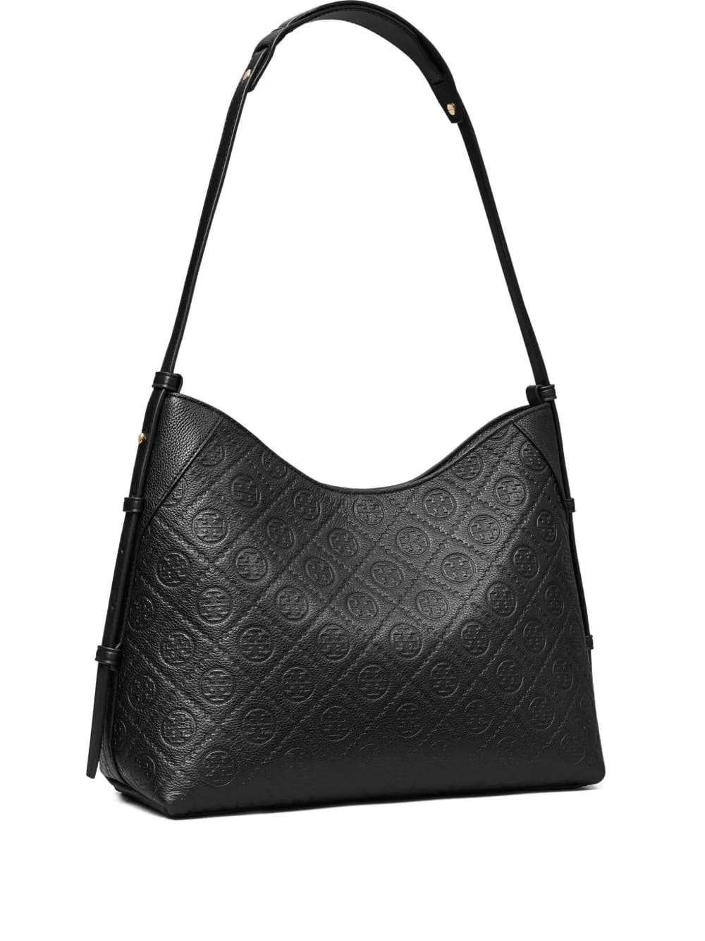 T Monogram pebble-leather shoulder bag