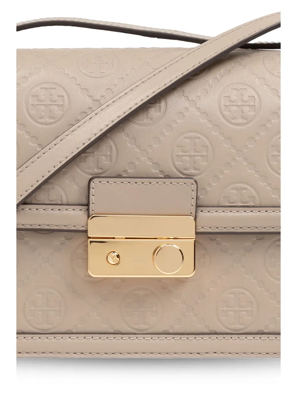 T Monogram leather shoulder bag