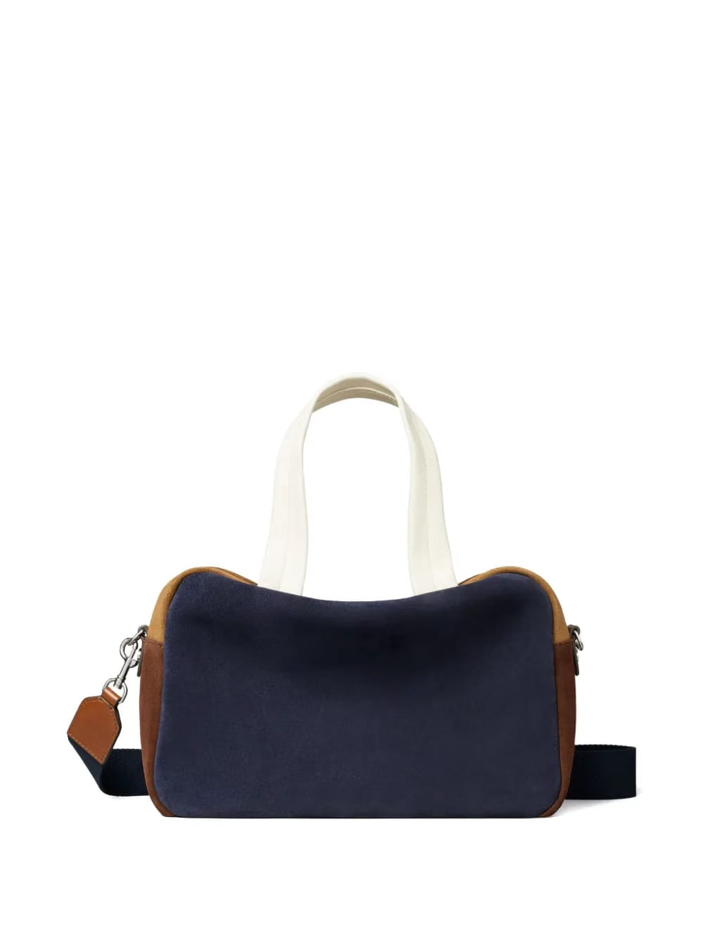 colorblock suede satchel bag