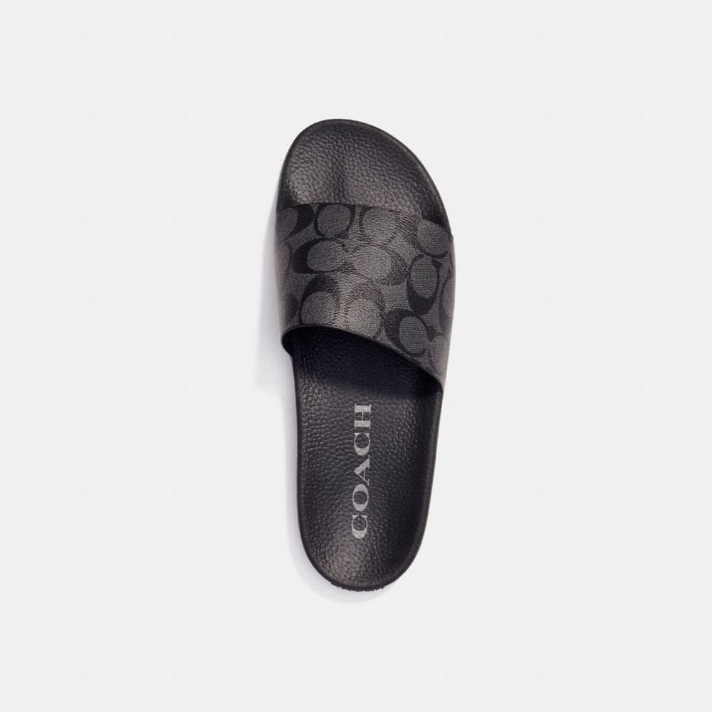 Men's Coach Slide In Signature Canvas Charcoal Black
