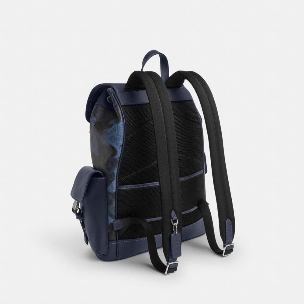 Coach Clark Backpack In Signature Camo Print Silver