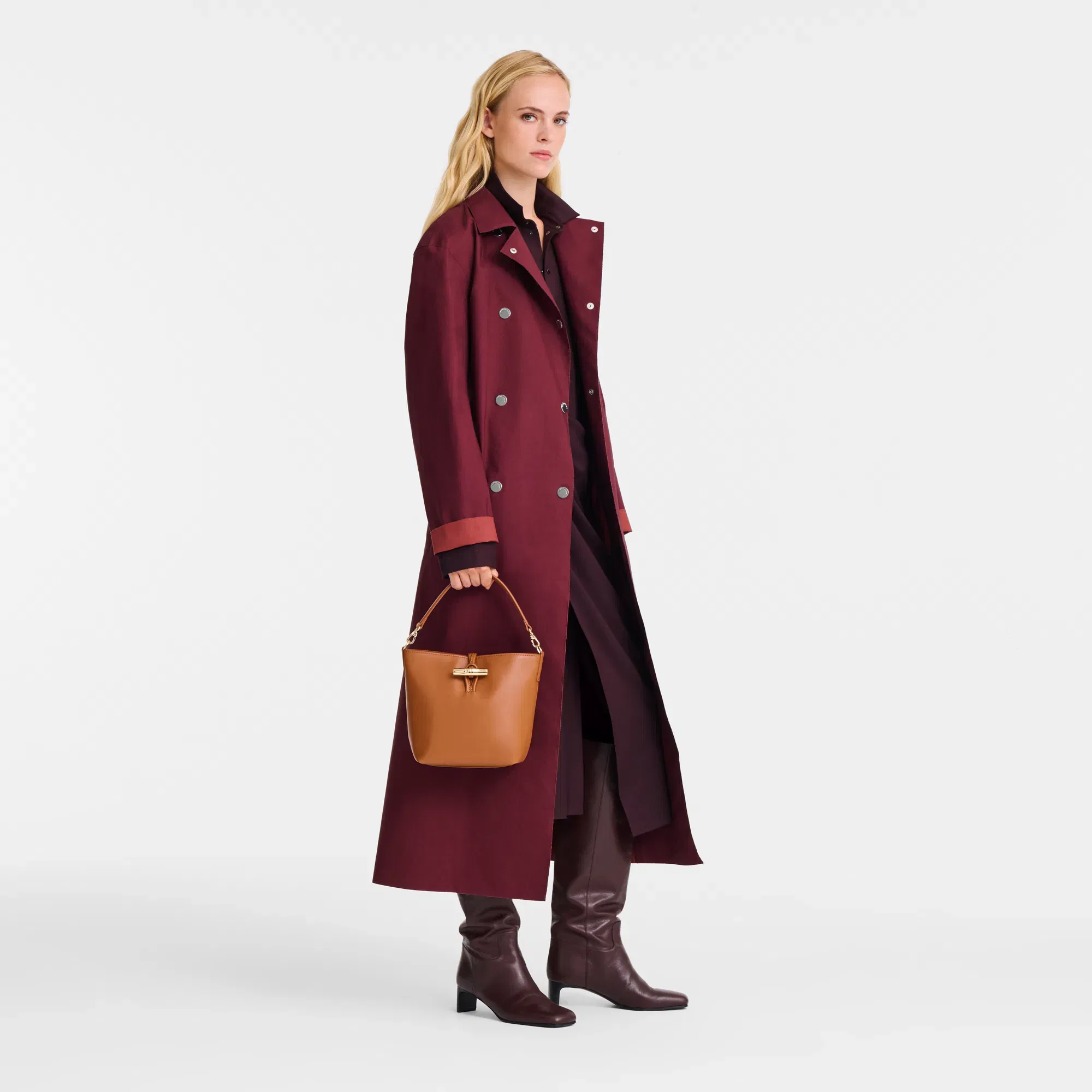 Longchamp Le Roseau XS Bucket bag Cashew