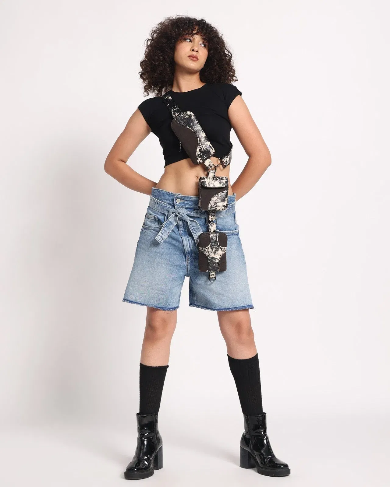 Muddled Cargo Crossbody Belt - Cracked Indigo