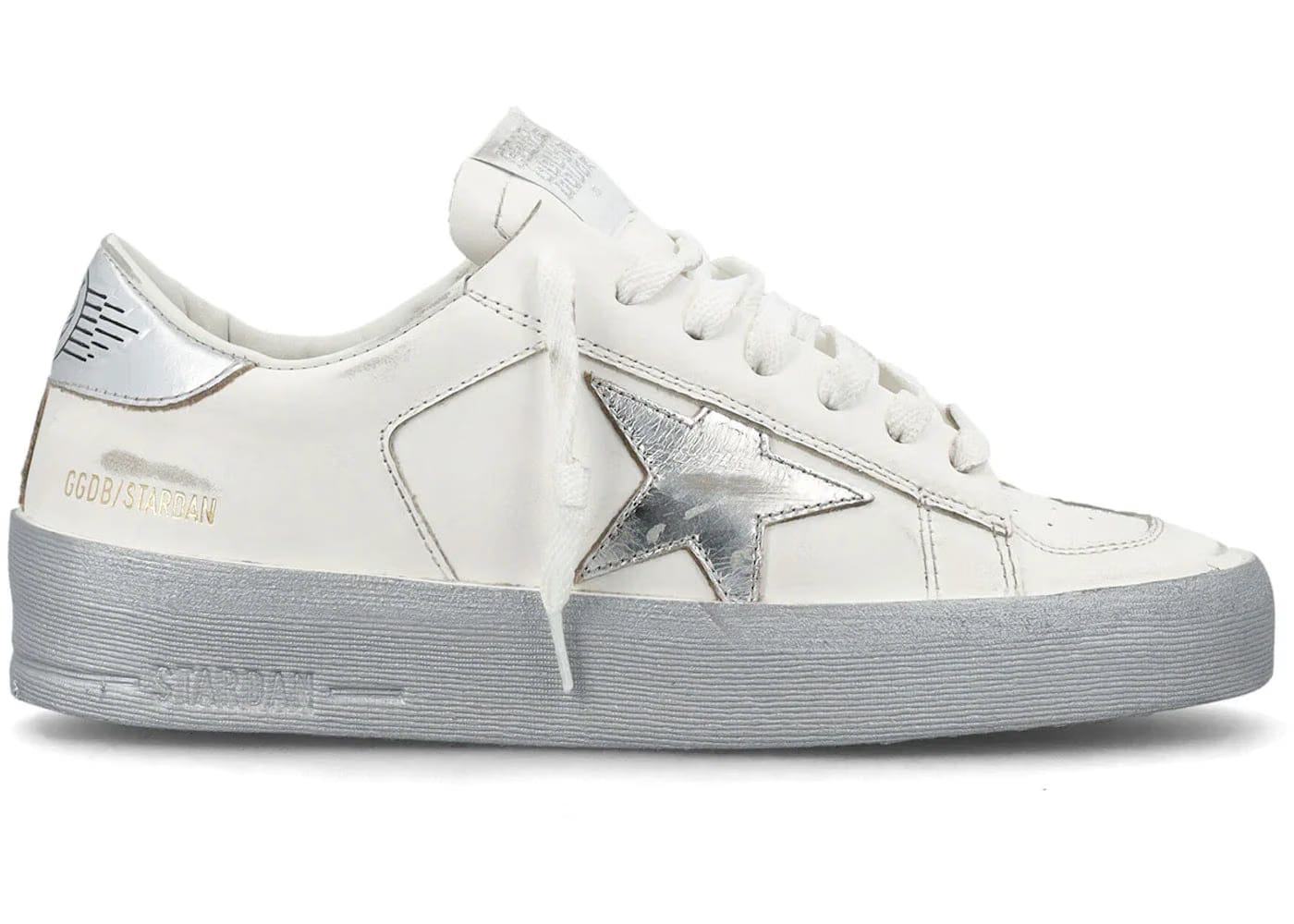 Golden Goose Stardan White Silver-Tone Womens