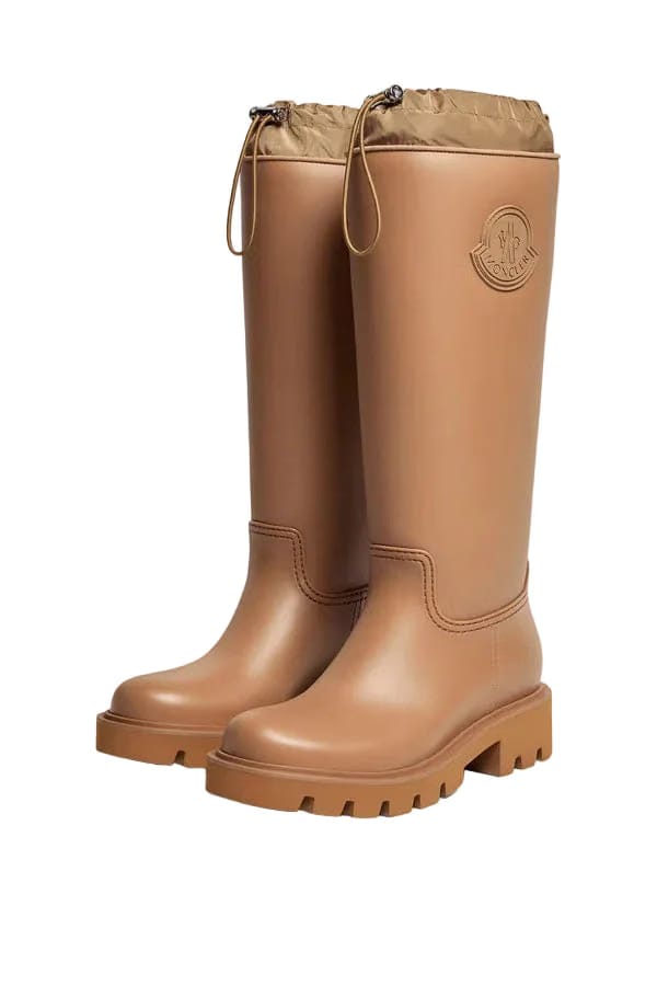 Moncler Kickstream High Rain Boots Light Brown