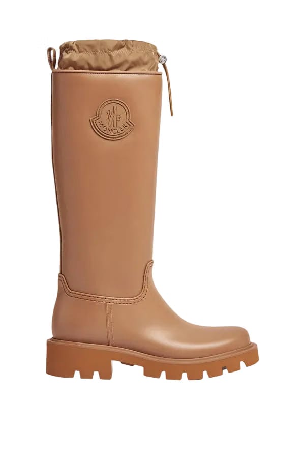 Moncler Kickstream High Rain Boots Light Brown
