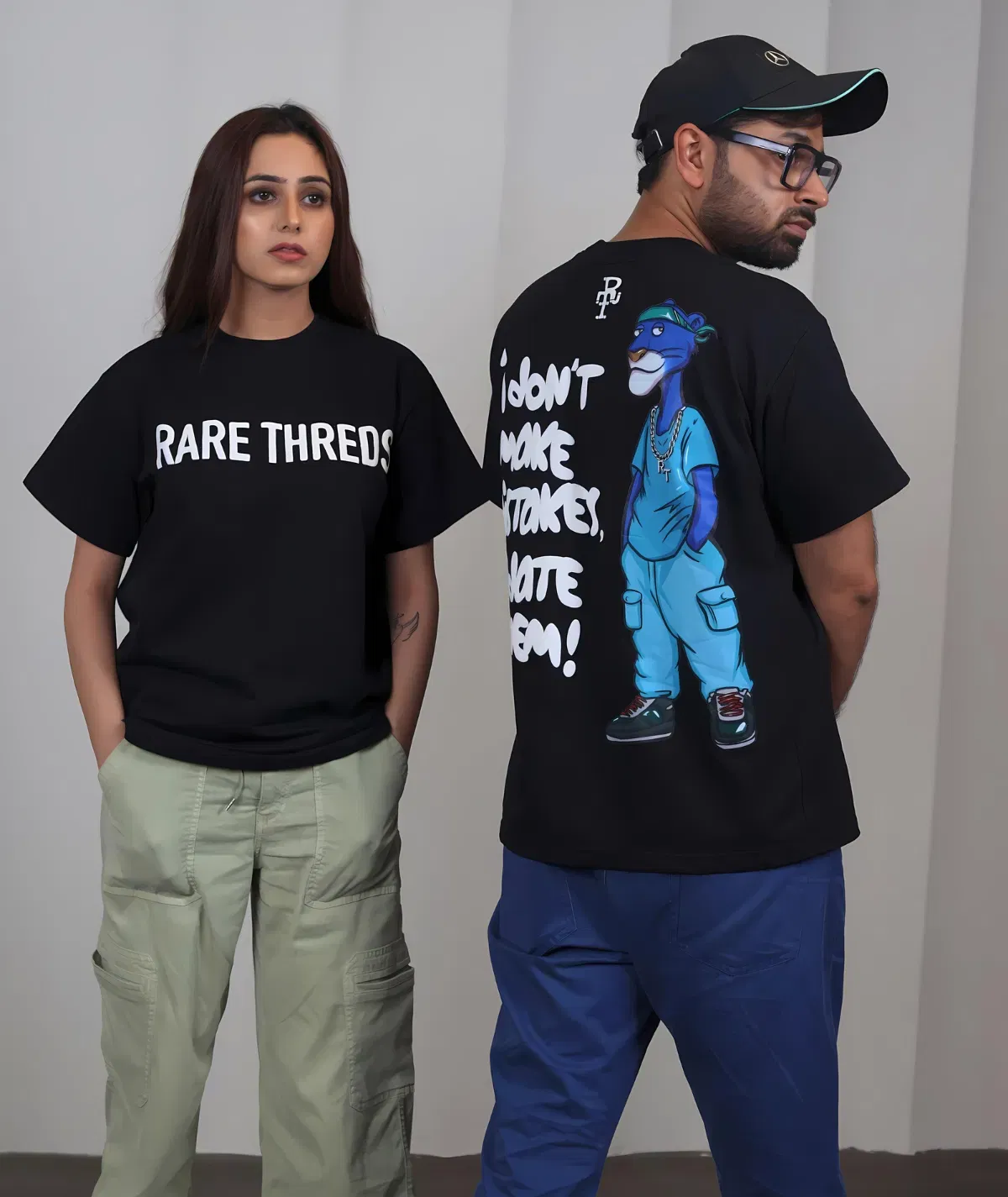 Black Oversized Round Neck T-shirt
