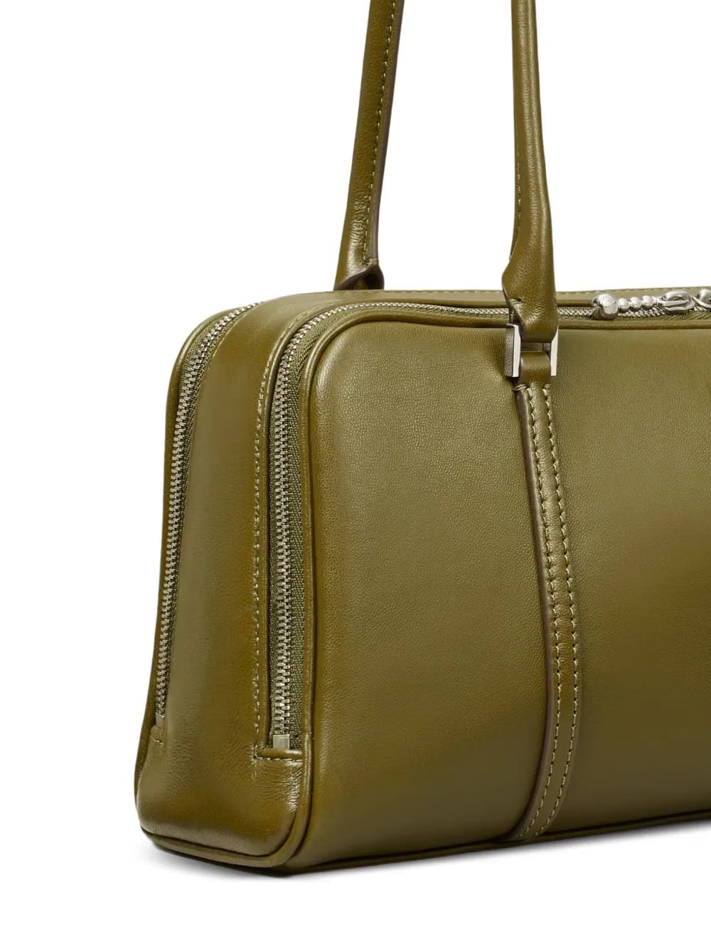 small Marshmallow leather zip-top bag
