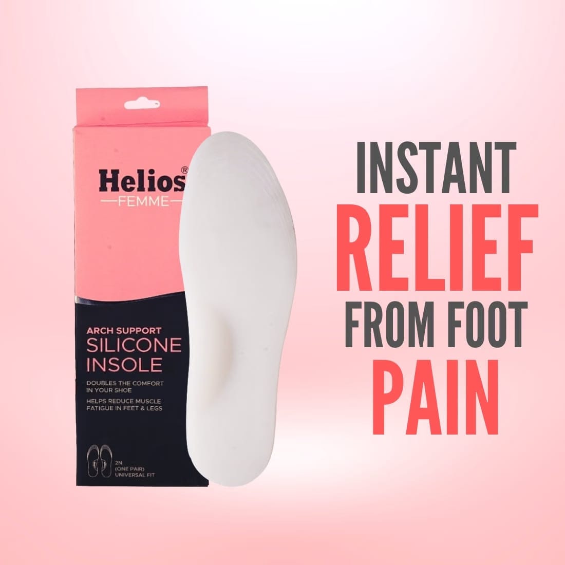 Femme Arch Support Silicone Insole For Women - Size 3-7 (Trim to Fit)