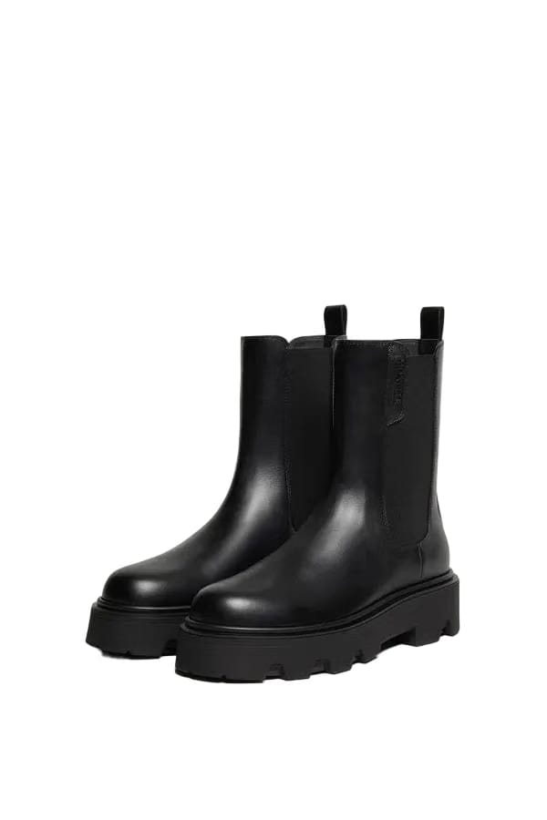 Moncler Aurea Leather Chelsea Boots Black