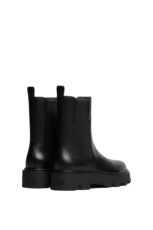 Moncler Aurea Leather Chelsea Boots Black