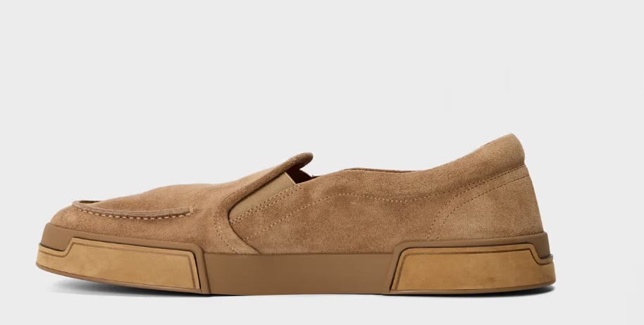 DOLCE AND GABBANA Men's DG Suede Hybrid Slip On Trainers 'Light Brown'