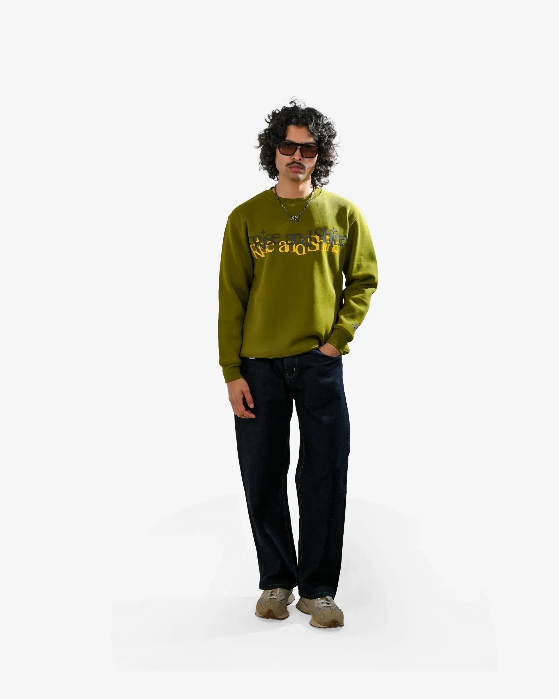 Rise & Shine - Olive Relaxed Men's Sweatshirt