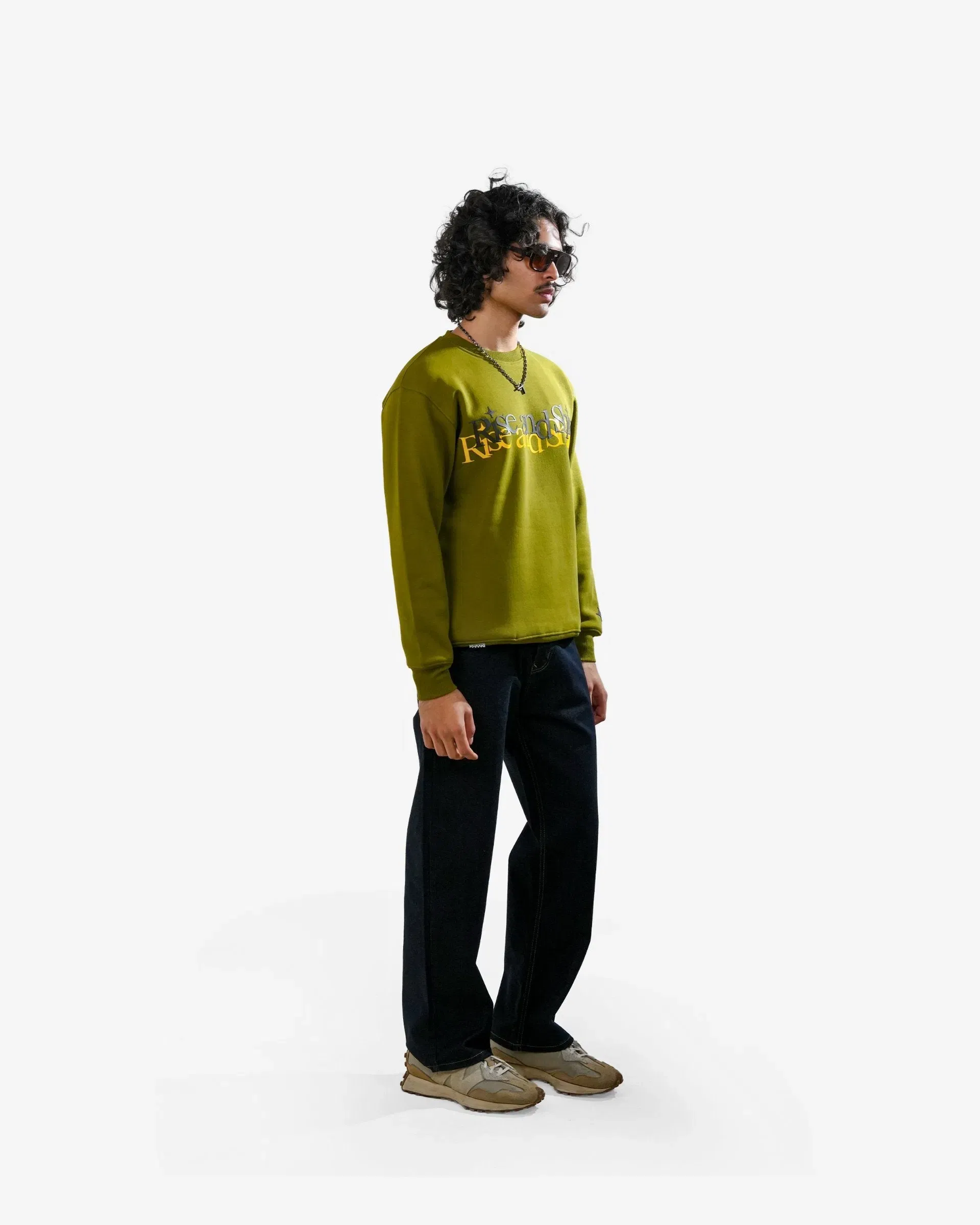 Rise & Shine - Olive Relaxed Men's Sweatshirt