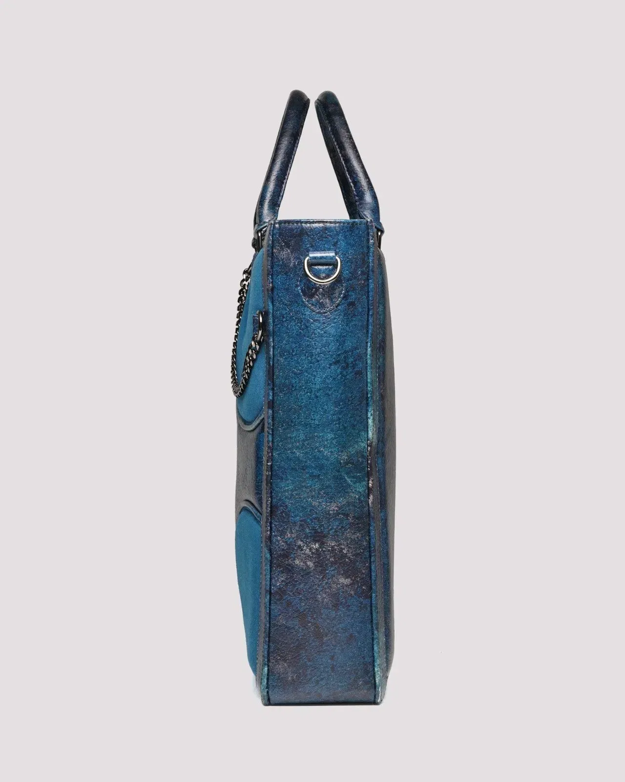 Muddled Shopper Tote/ Backpack - Cracked Indigo