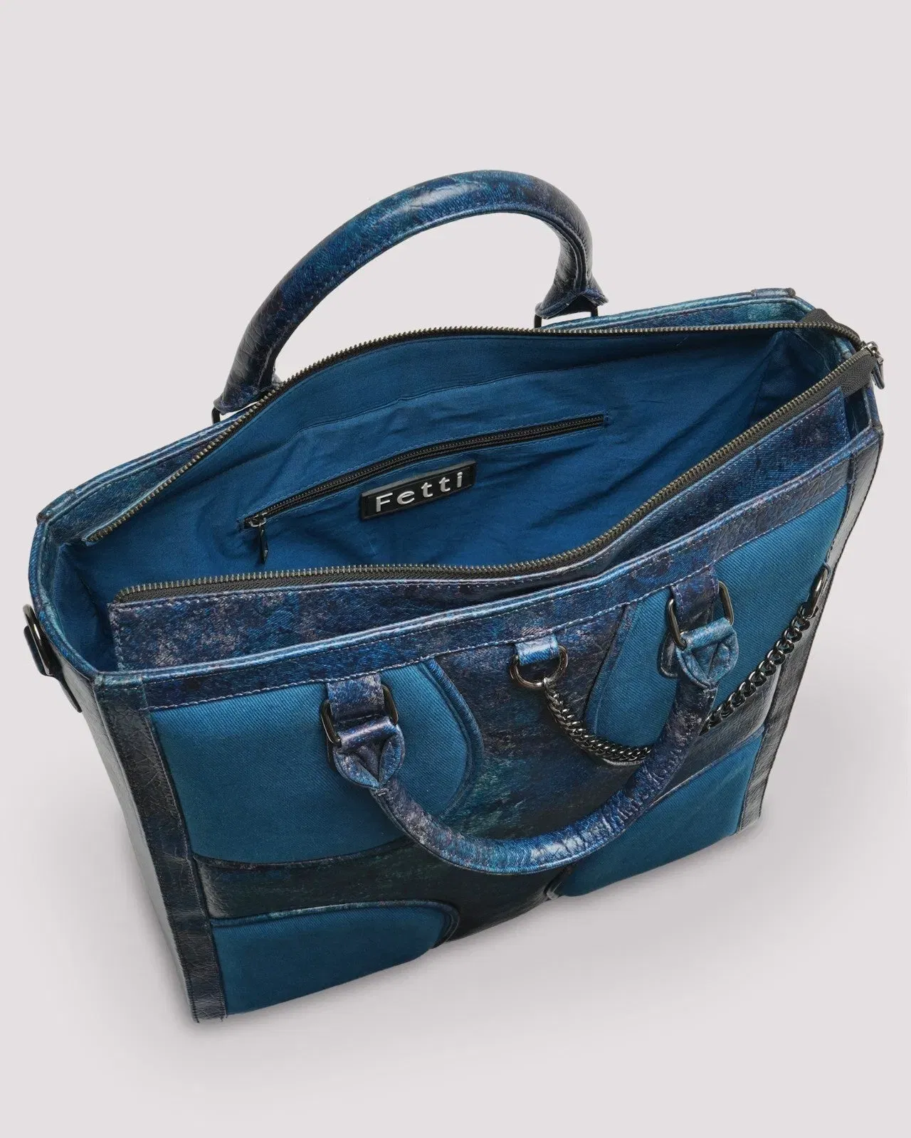 Muddled Shopper Tote/ Backpack - Cracked Indigo