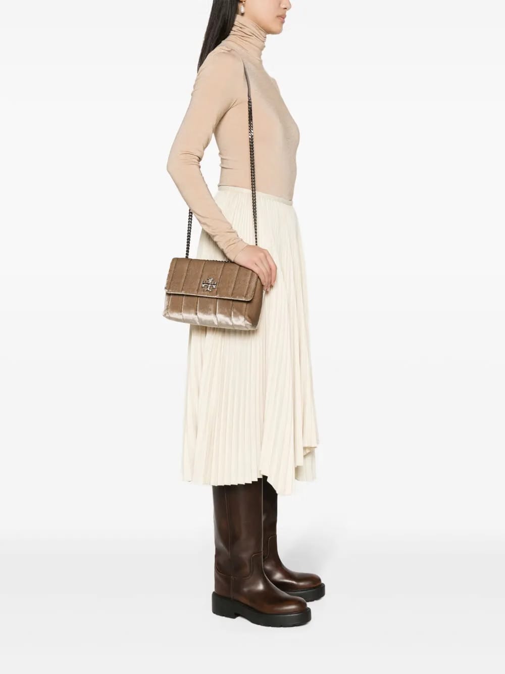 small Kira velvet shoulder bag