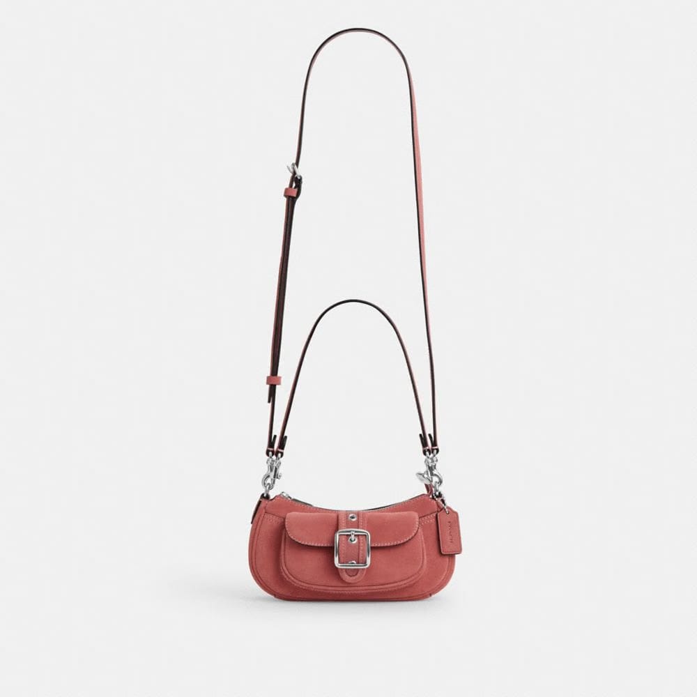 Coach Ashton Mini Shoulder Bag Silver Pink