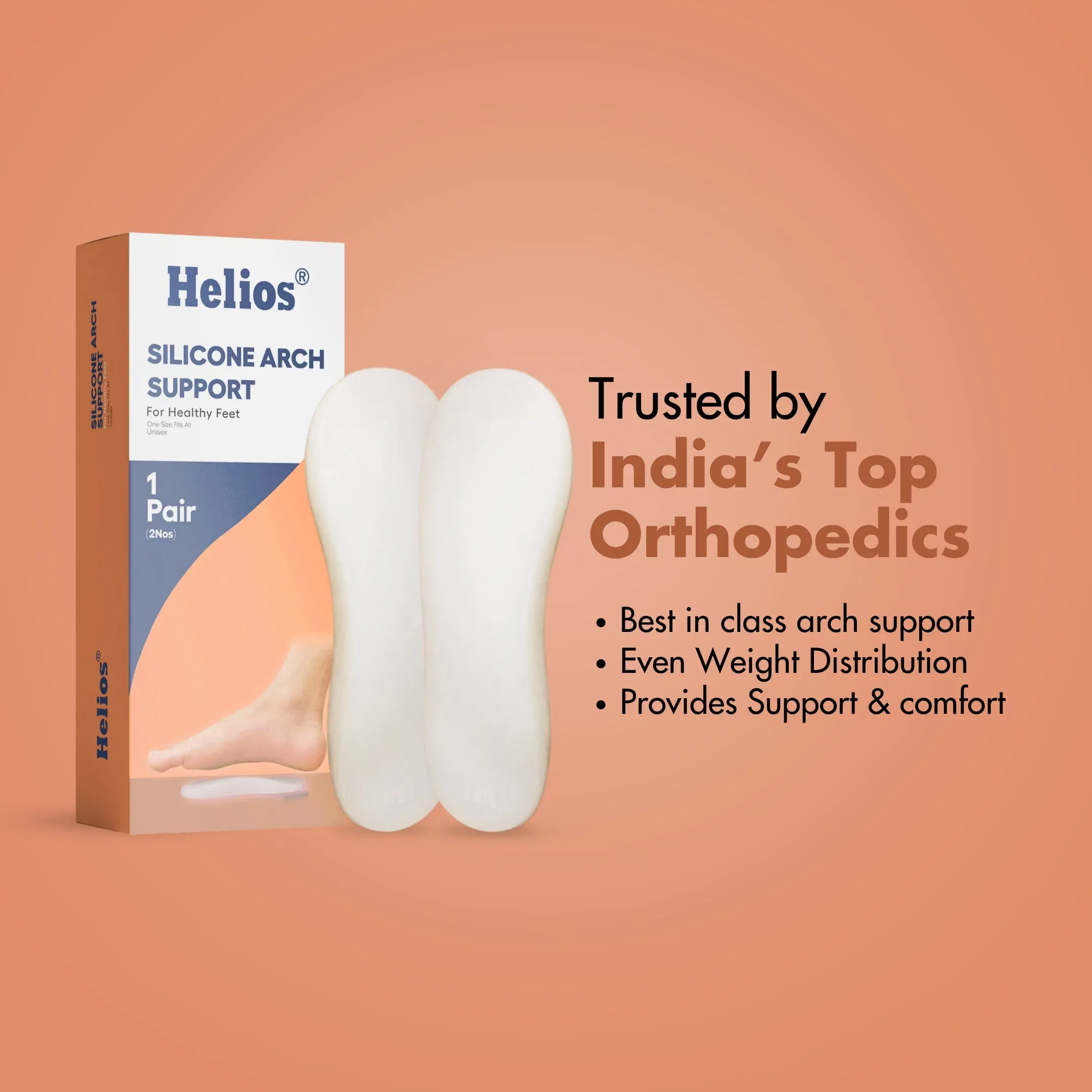 Helios Silicone Arch Support Insole | Unisex | One size fits all