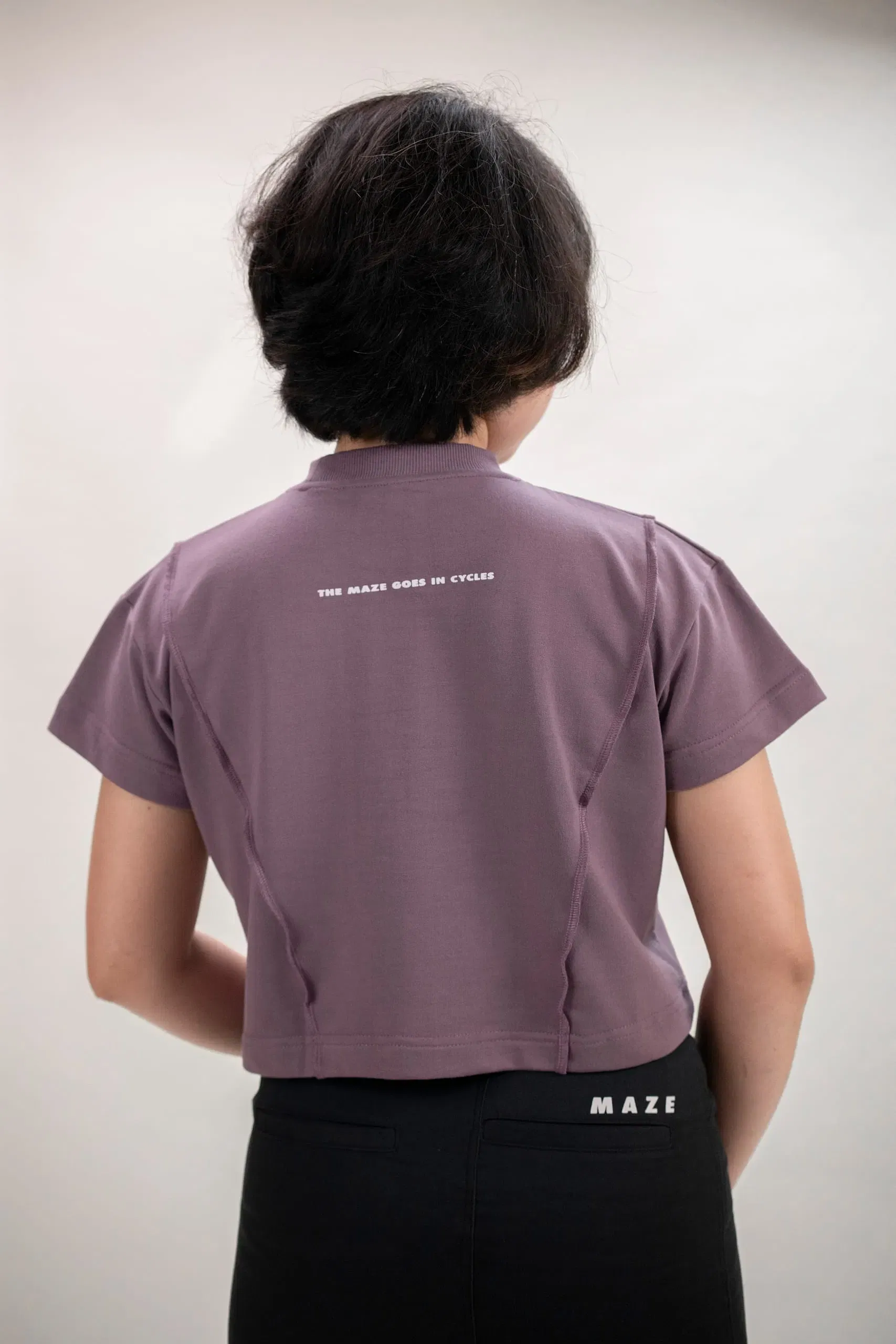 WAVE CROPPED T-SHIRT (Old Lavender)
