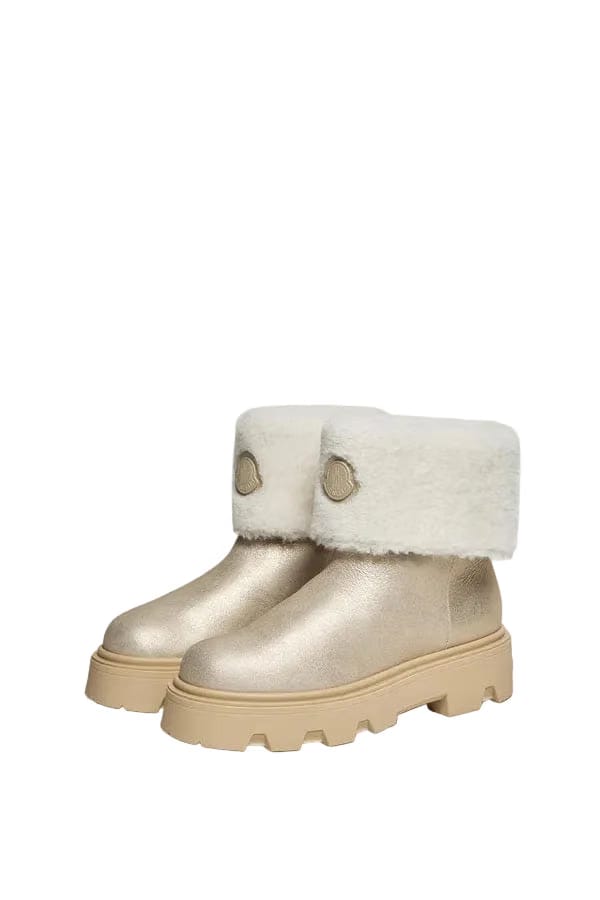 Moncler Aurea Mid Shearling Boots Silver