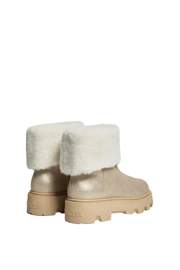 Moncler Aurea Mid Shearling Boots Silver