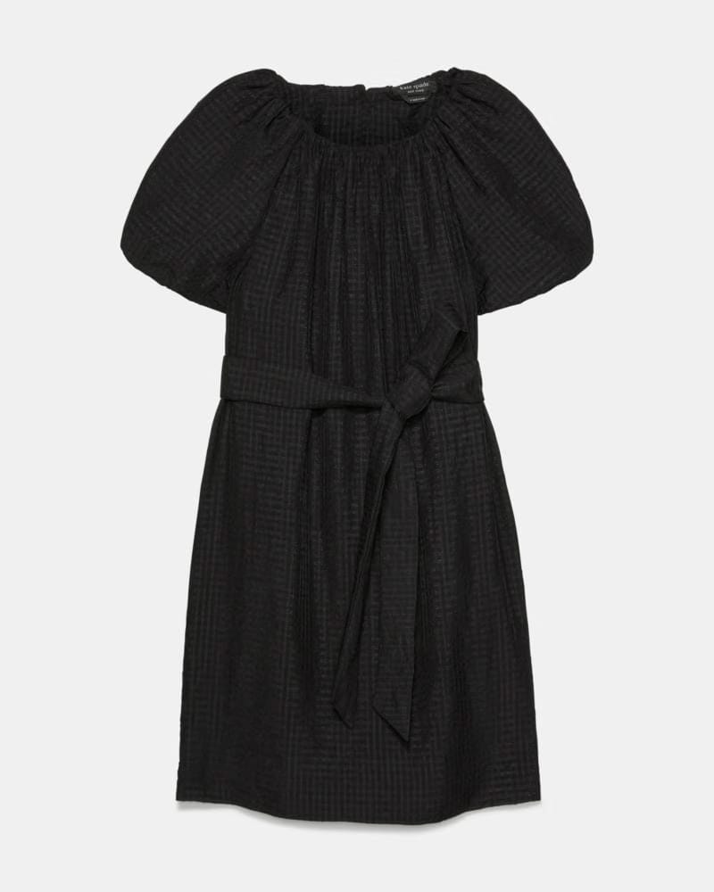 Gathered Neck Mini Shift Dress