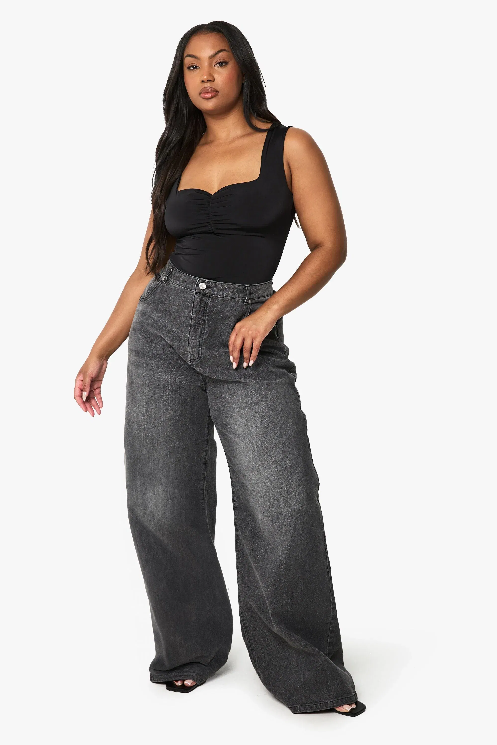 Plus Double Layer Ruched Front Bodysuit