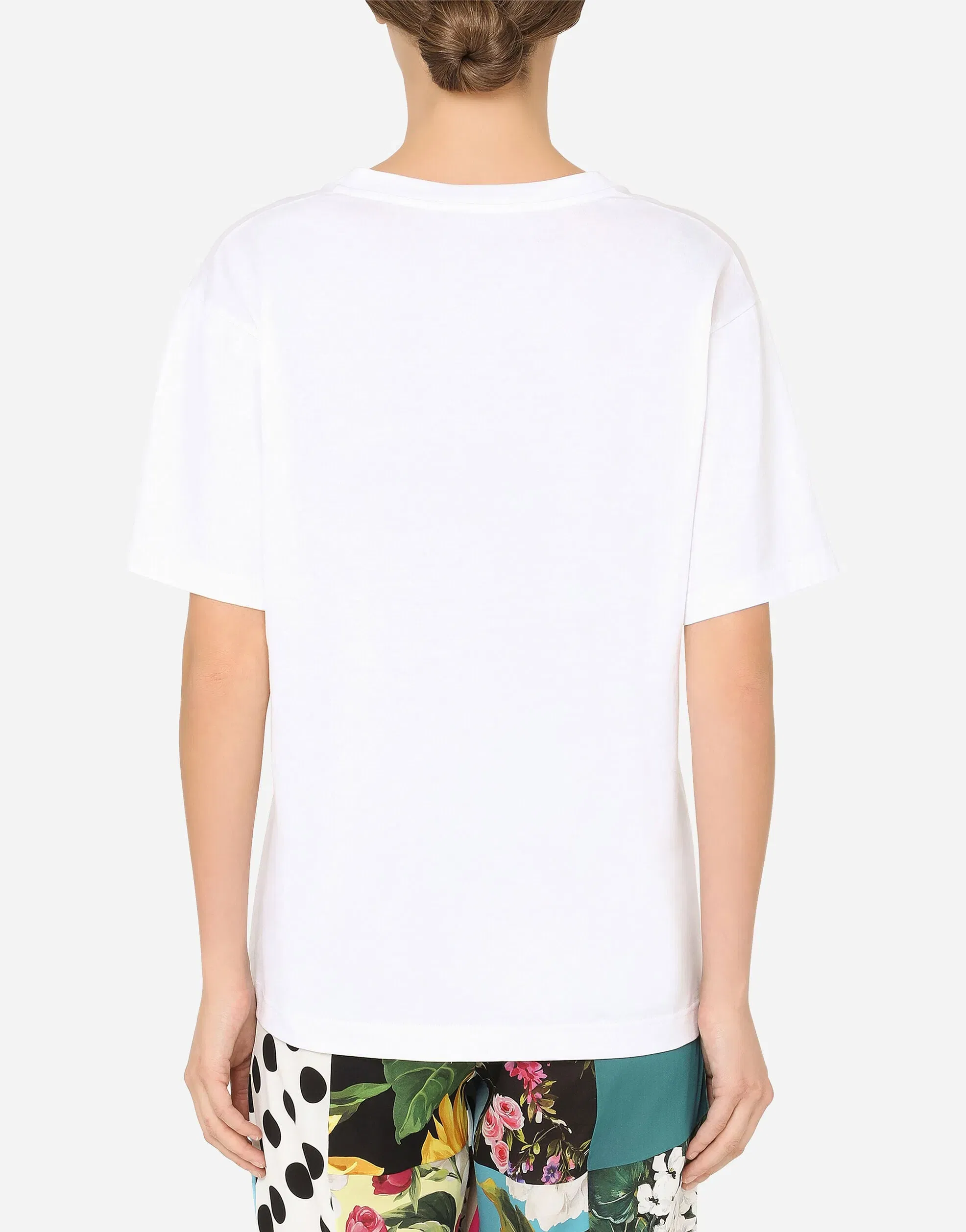 Oversized short-sleeved jersey t-shirt with DG logo