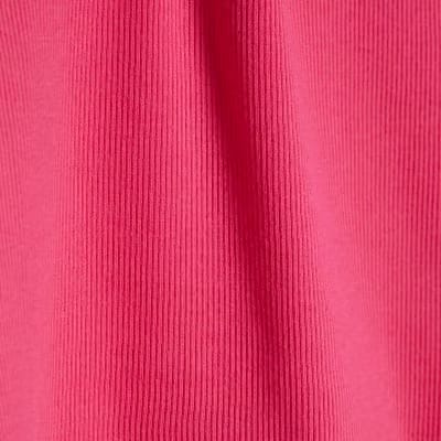 Pink Sleeveless Ribbed Tank Top