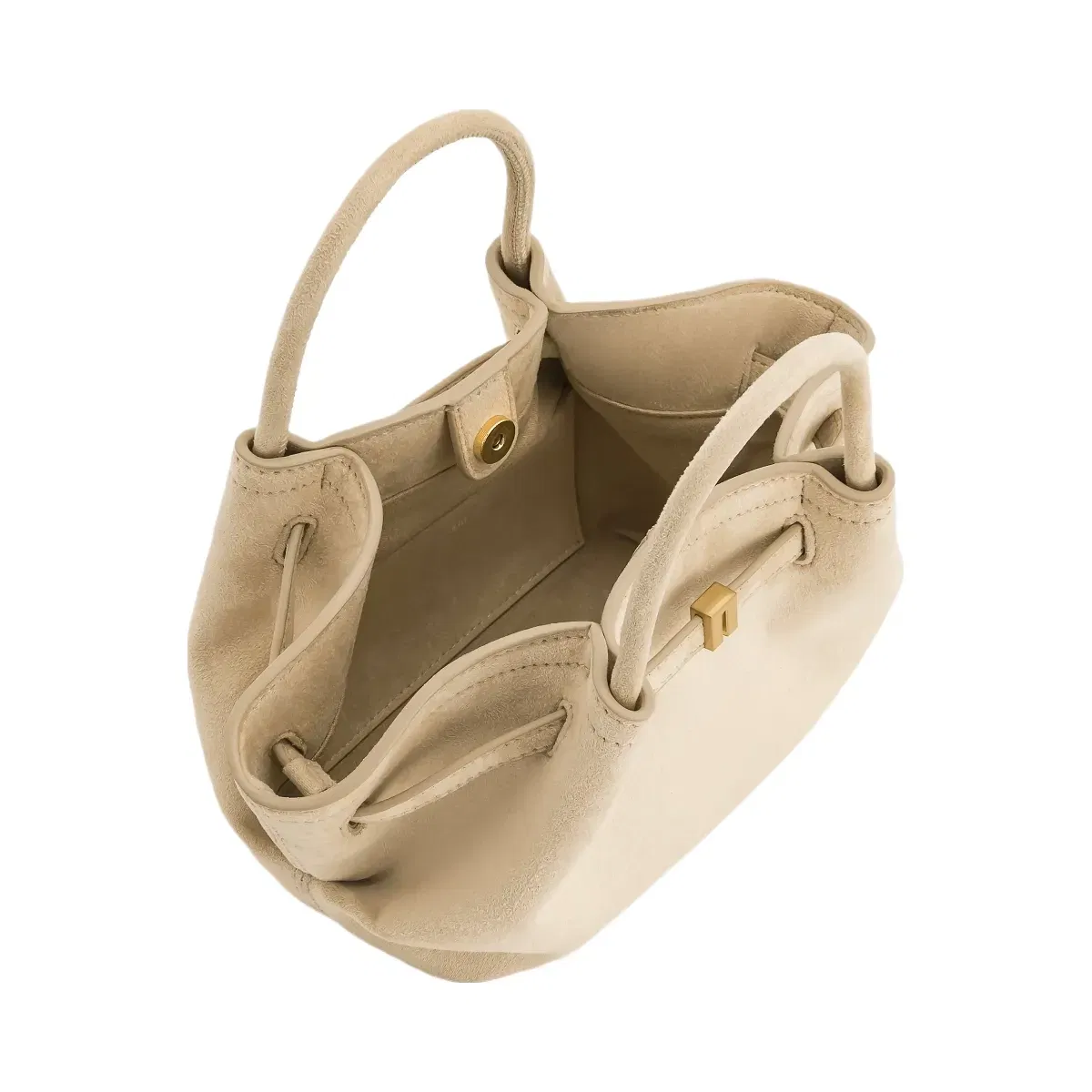 Hana Mini Faux Suede Tote Bag - Off White
