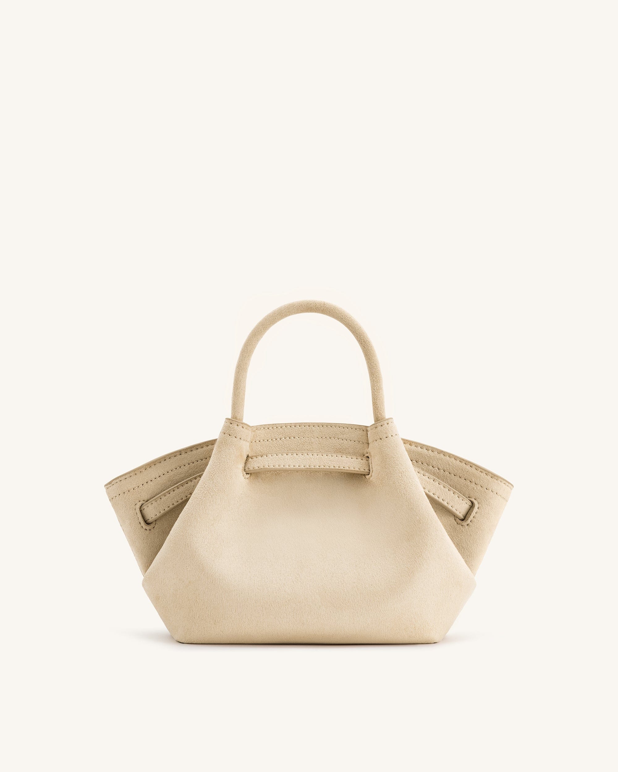 Hana Mini Faux Suede Tote Bag - Off White