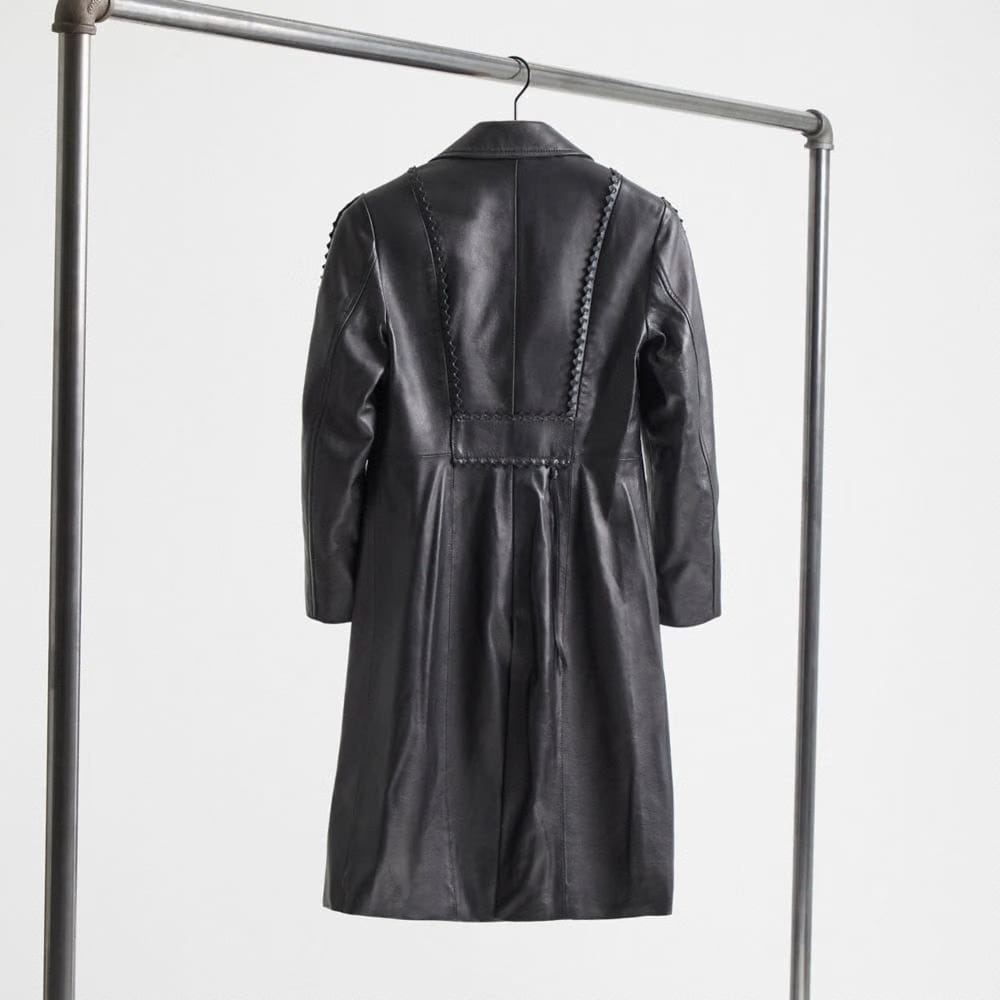 Restored Embellished Leather Coat
