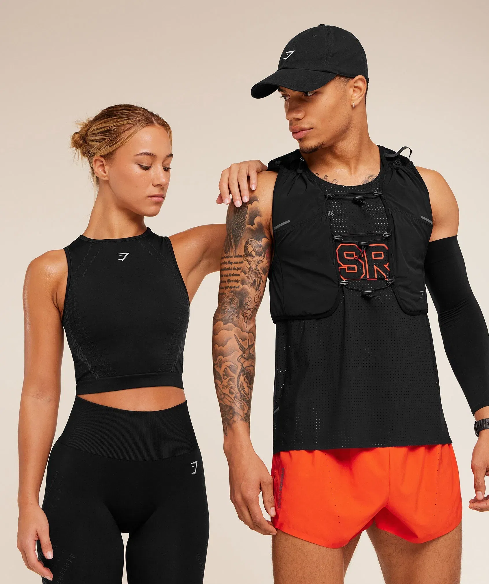 Gymshark Running Seamless Tank - GS Black/GS Asphalt Grey