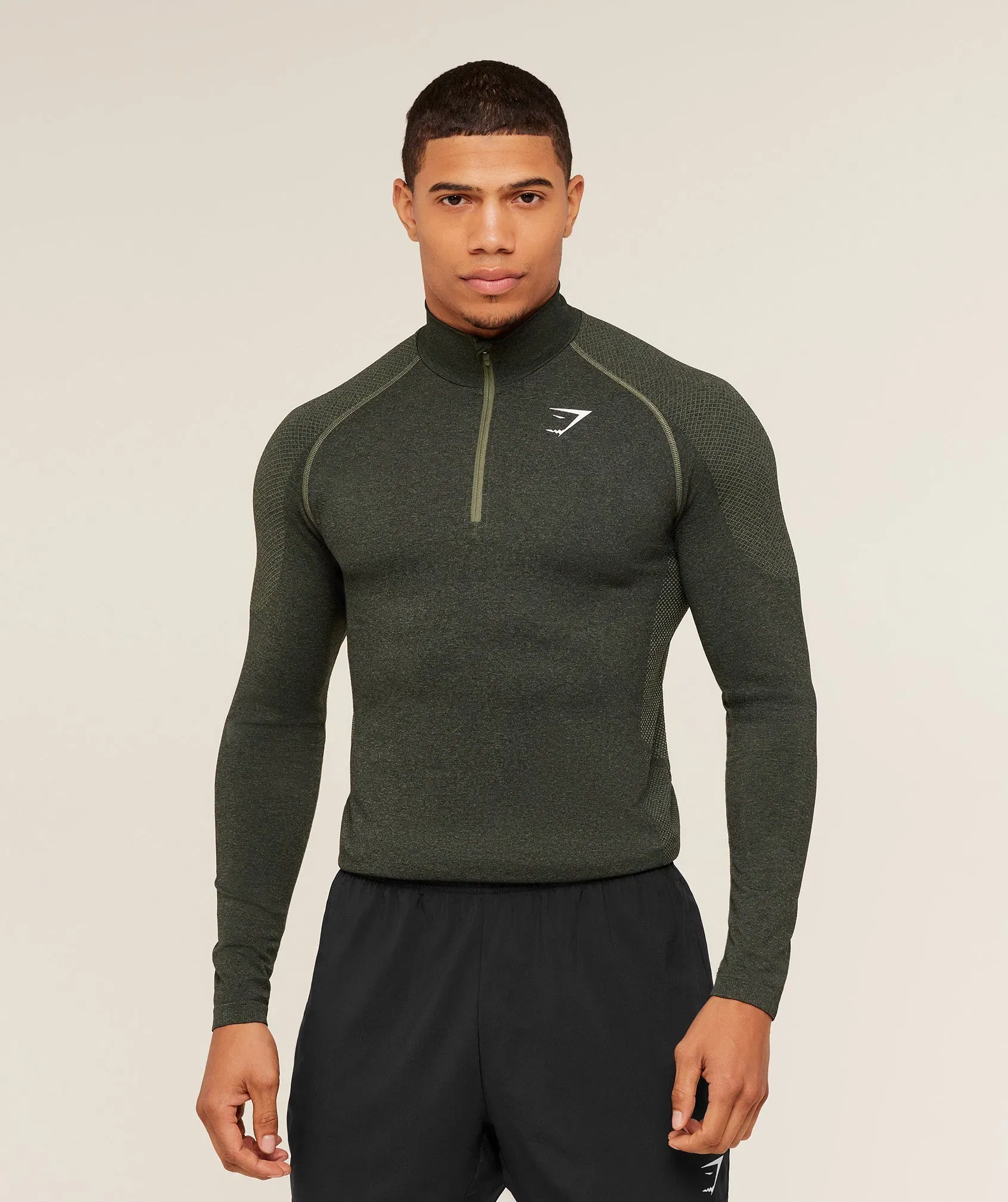 Gymshark Vital 1/4 Zip - Core Olive/Black