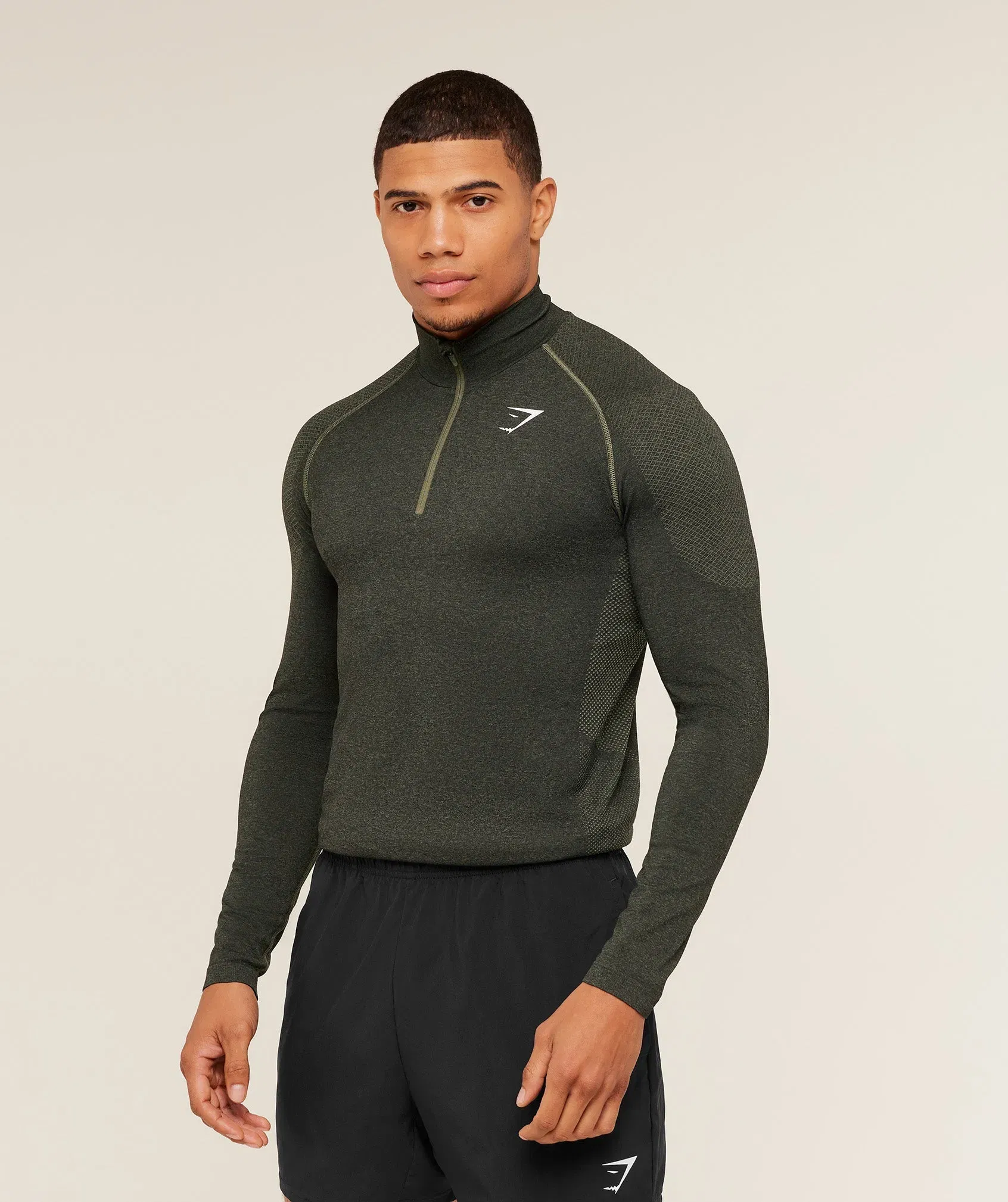 Gymshark Vital 1/4 Zip - Core Olive/Black