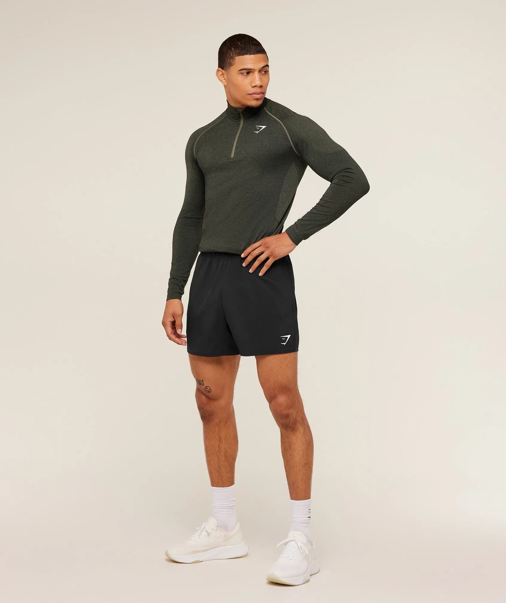 Gymshark Vital 1/4 Zip - Core Olive/Black