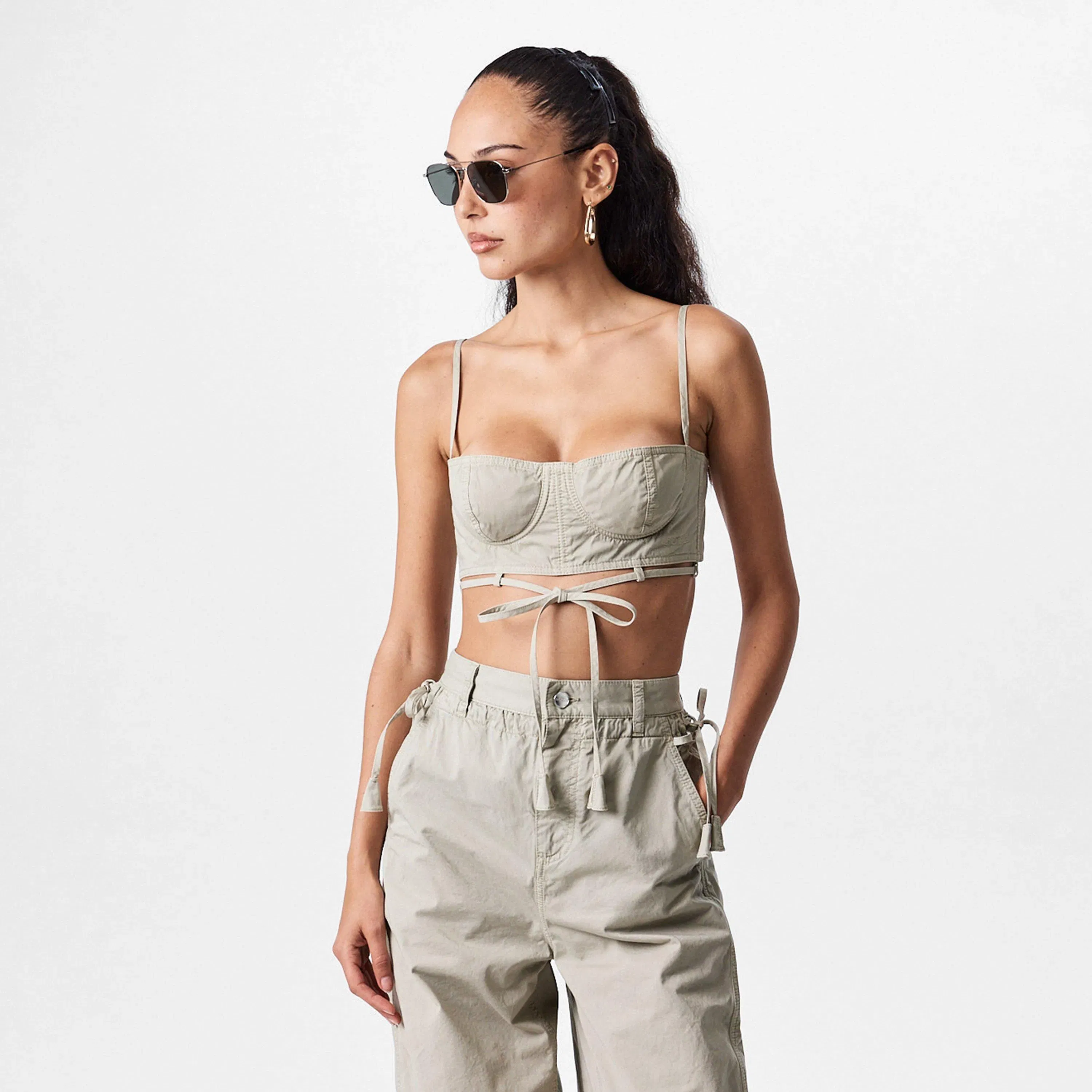 Twill Top With Tie Detailing