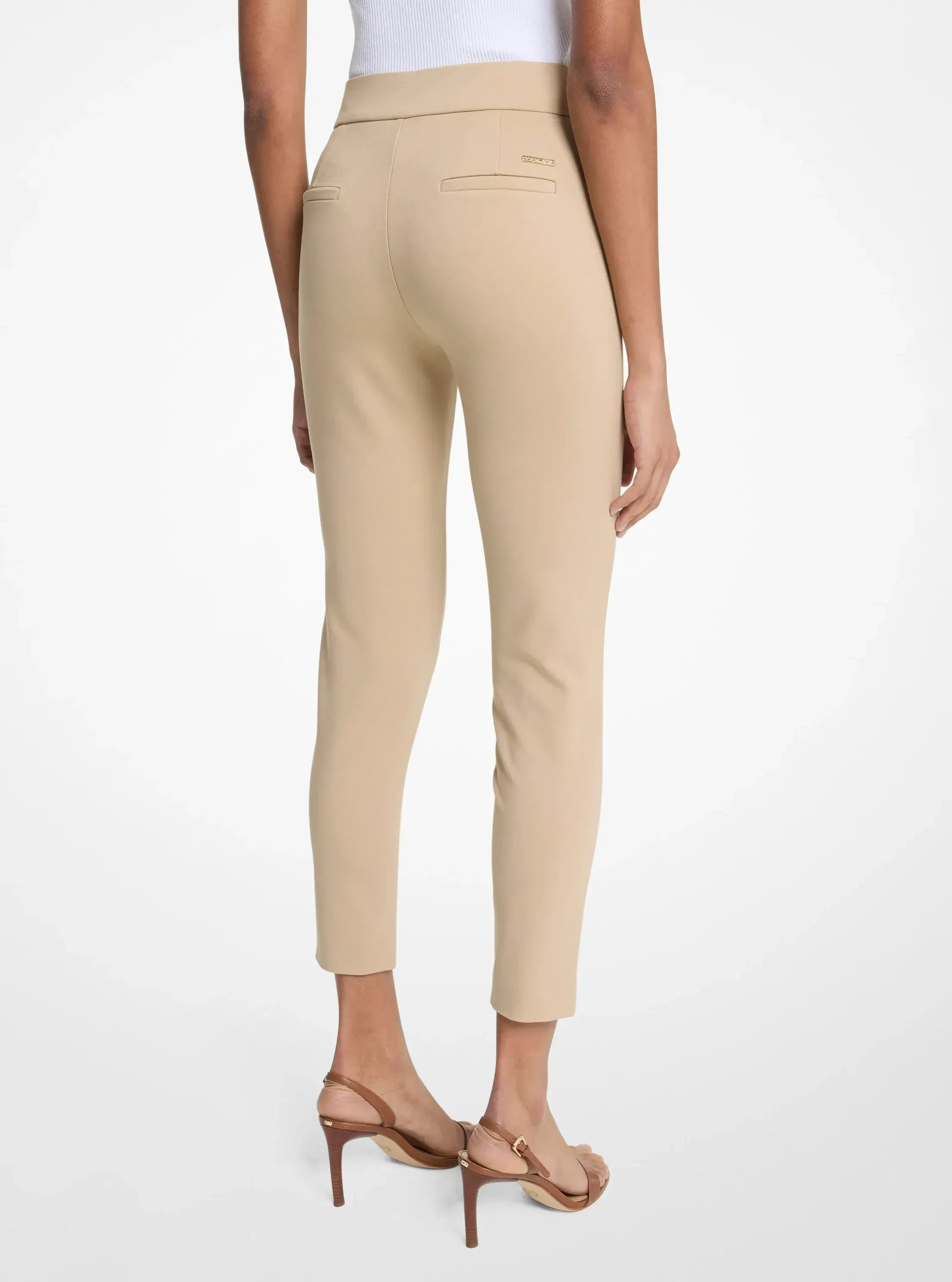 Michael Kors Viscose Blend Zip Pants KHAKI