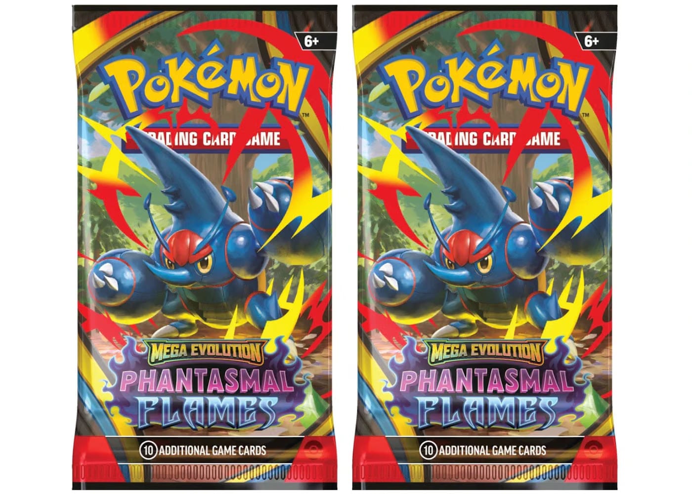 2025 Pokemon Mega Evolution Phantasmal Flames Mega Heracross Booster Pack 2X Lot