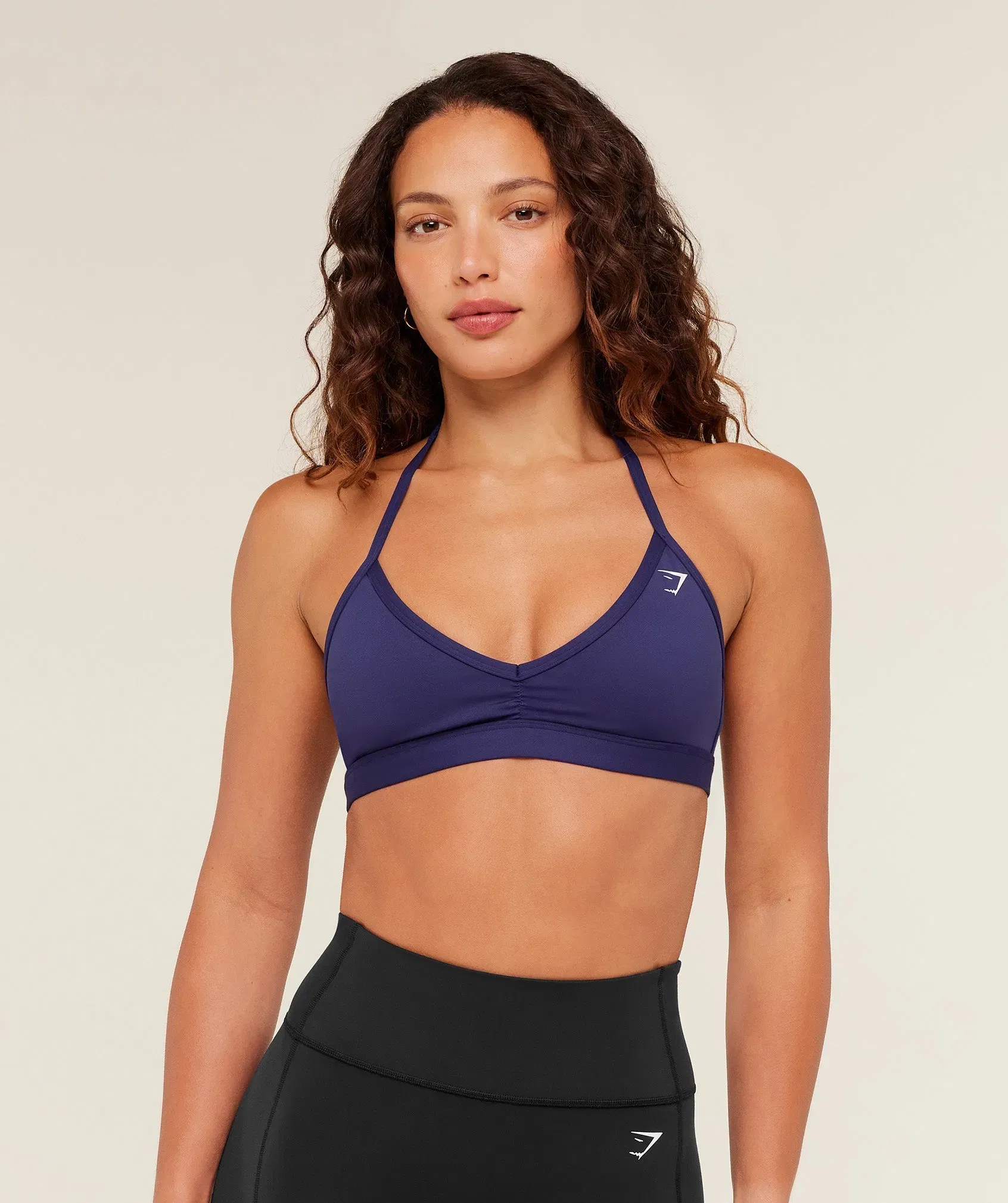 Women's Gymshark Minimal Halterneck Sports Bra Indigo Purple