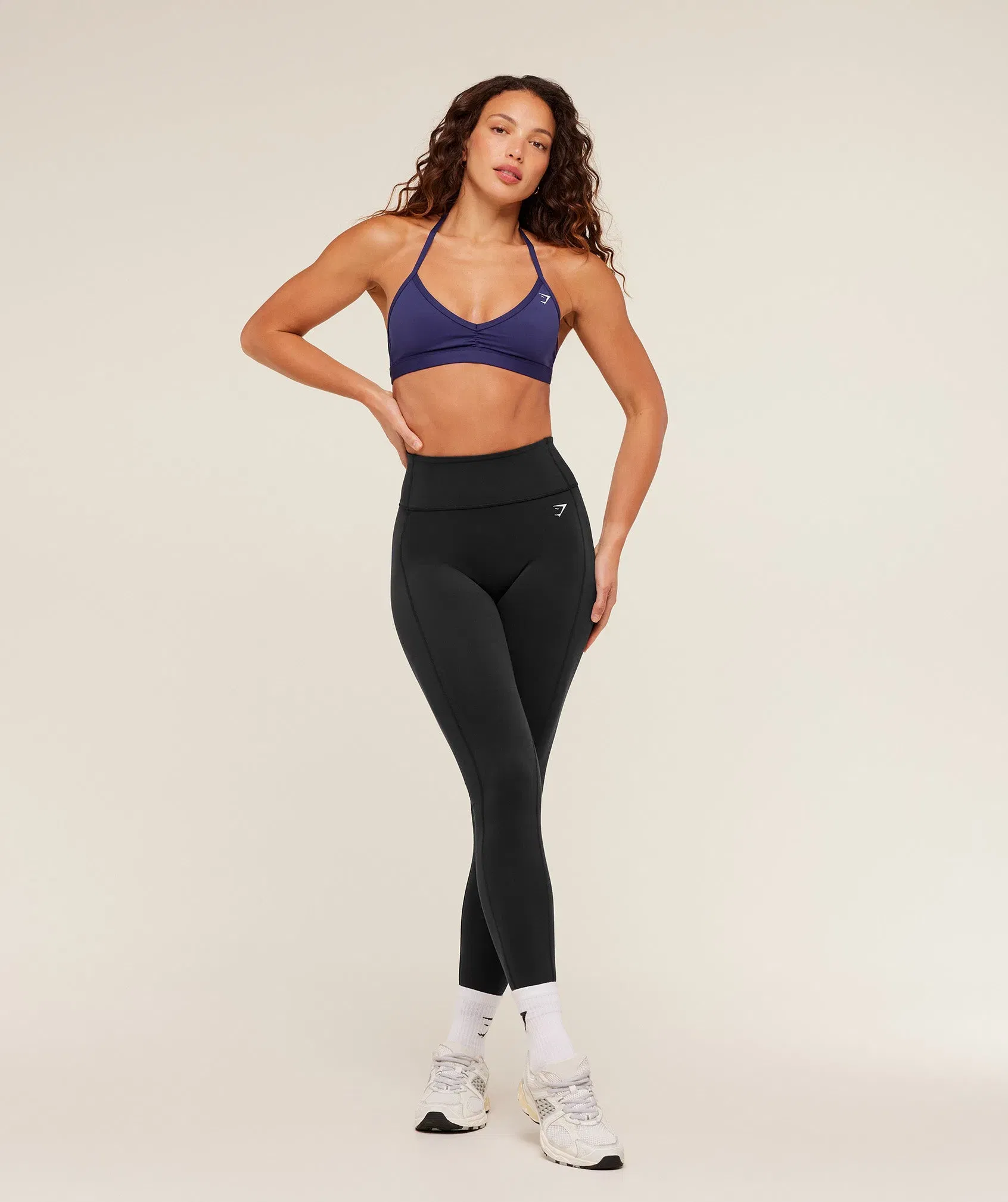 Women's Gymshark Minimal Halterneck Sports Bra Indigo Purple